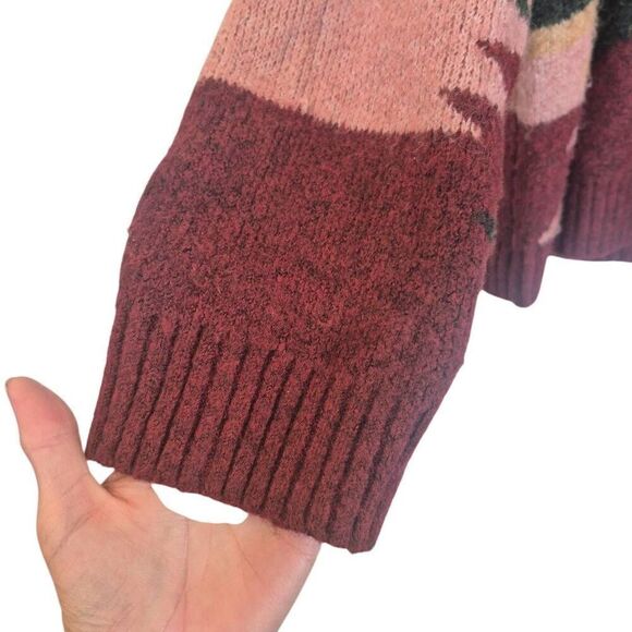 Modlusive Women's Cranberry Poly/Acrylic Axtex Knit Crewneck Long Sleeve Sweater - Picture 2 of 9